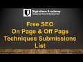 Free SEO  On Page &amp; Off Page Techniques Submissions List | Digital Marketing Sessions