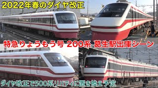 【東武200系 東武佐野線での定期運行が廃止へ】東武200系 特急りょうもう号 東武佐野線の葛生駅にて 2022.2