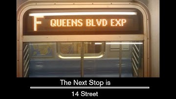 R160 - Manhattan Bound F via D [West End - 4 ave Local] announcements