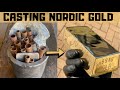 Huge Nordic Gold Bar From Scrap Metal - Gold Bar - Trash To Treasure - ASMR Metal Melting BigStackD