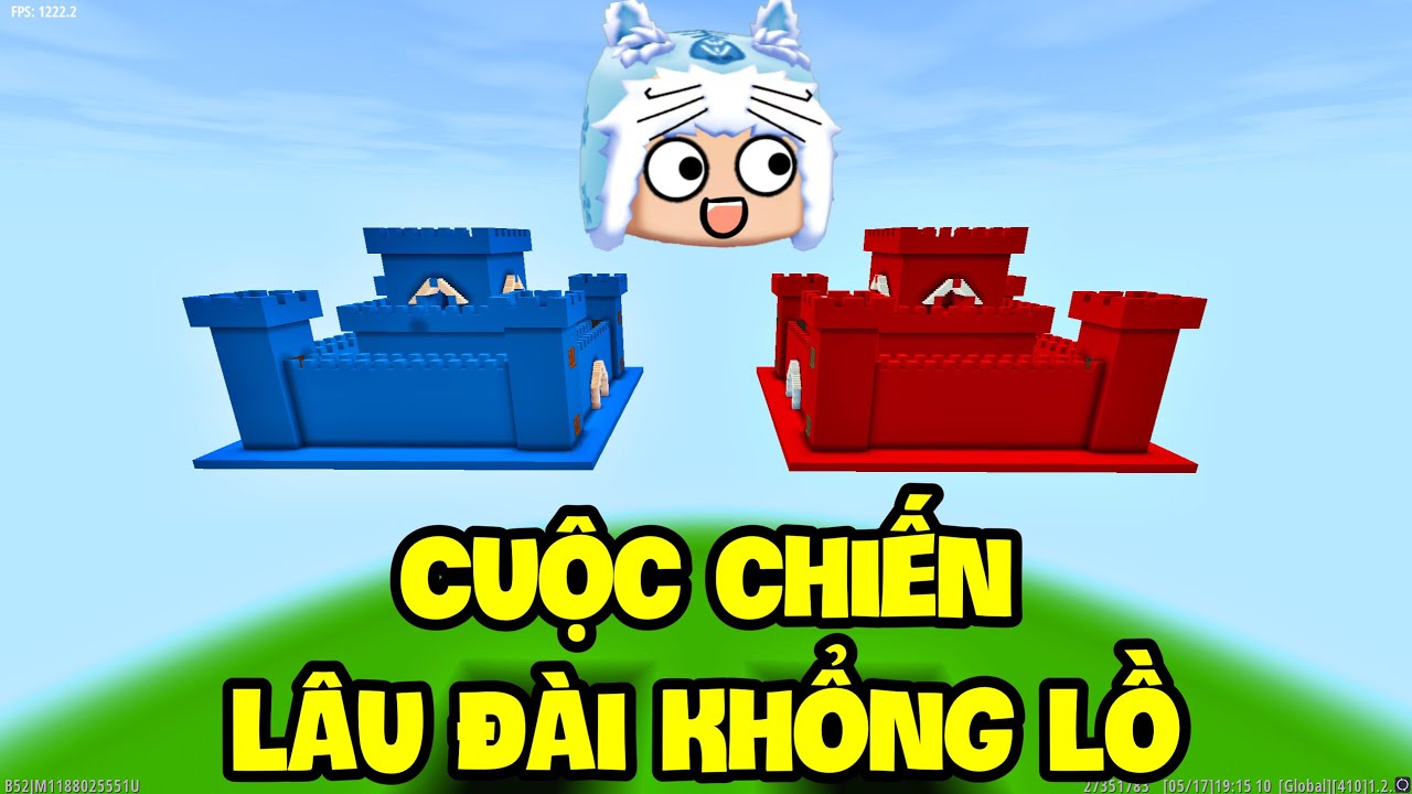 CUỘC CHIẾN 2 LÂU ĐÀI KHỔNG LỒ TRONG MINI WORLD | MEOWPEO MINI GAME