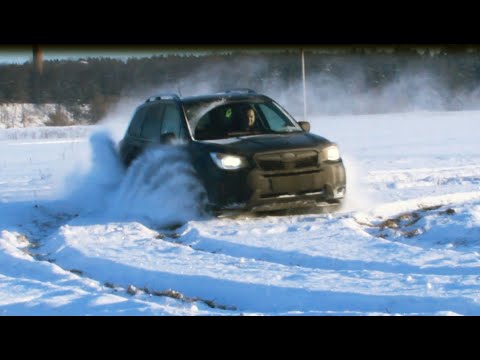 Срыв в занос на прямом участке на полном приводе Subaru Forester  SJ