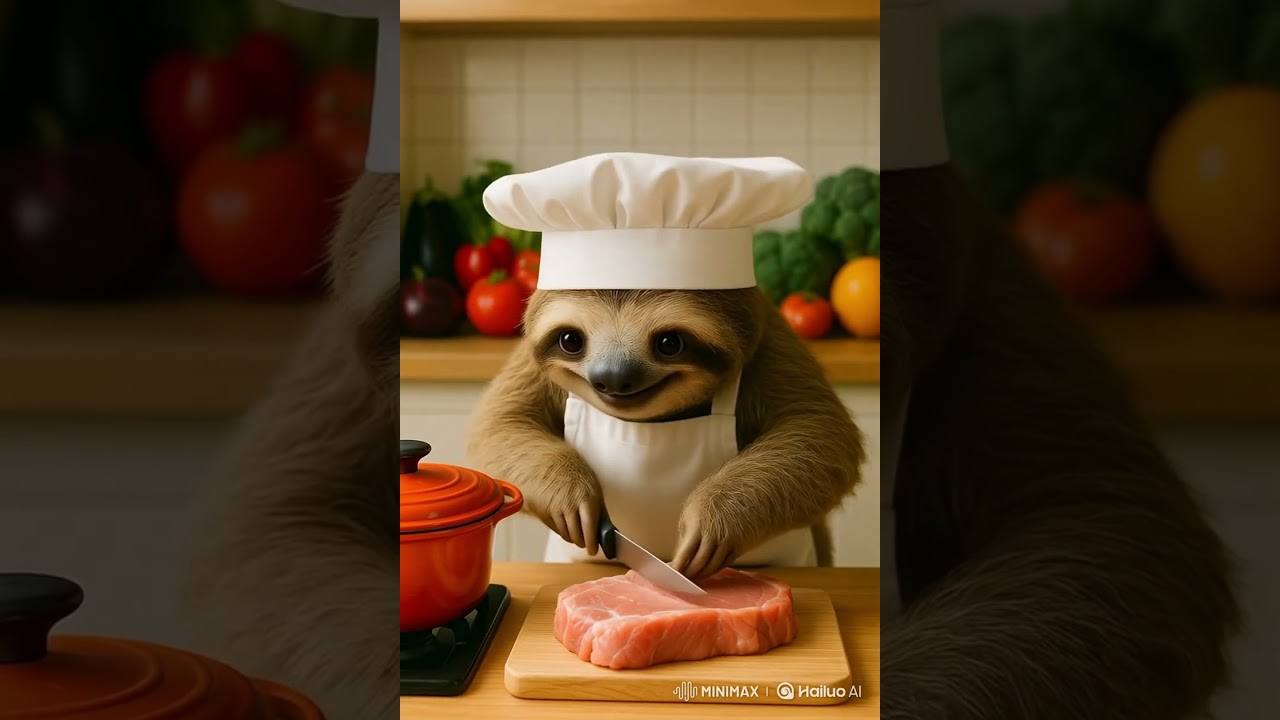 🤣 Sloth Chef Is Cooking! Cutest Kitchen Ever! 
