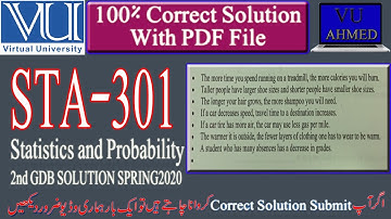 STA301 GDB Solution No 2 Spring 2020