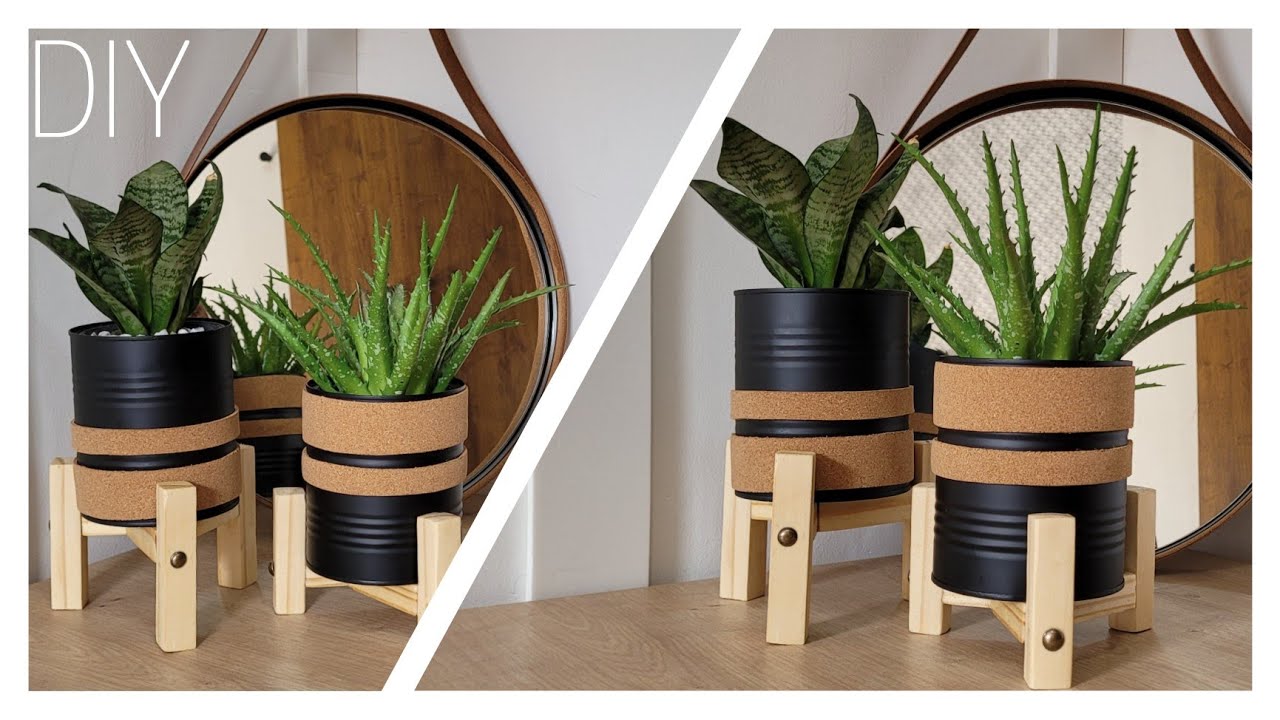 DIY - Cachepô com suporte reutilizando latas de leite em pó!