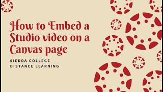 Embedding a Studio video on a Canvas page