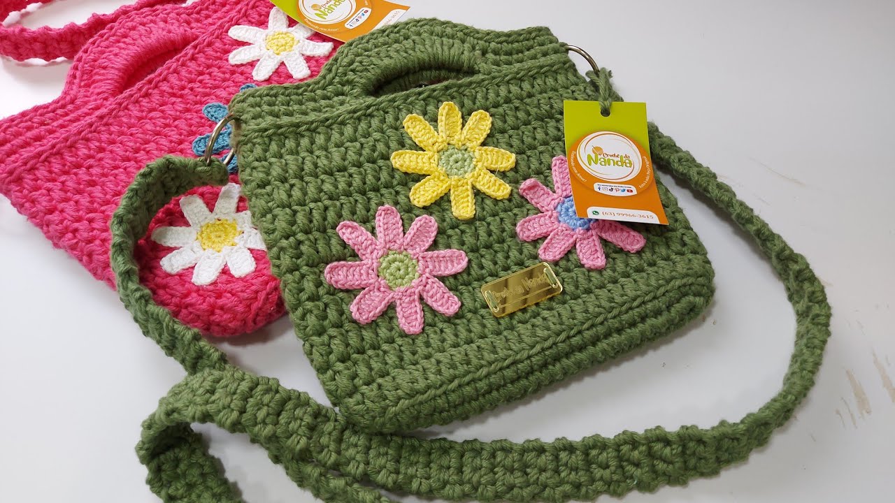 Bolsa de crochê modelo MARGARIDA, muito fácil de fazer por @CrochedaNanda #crochedananda