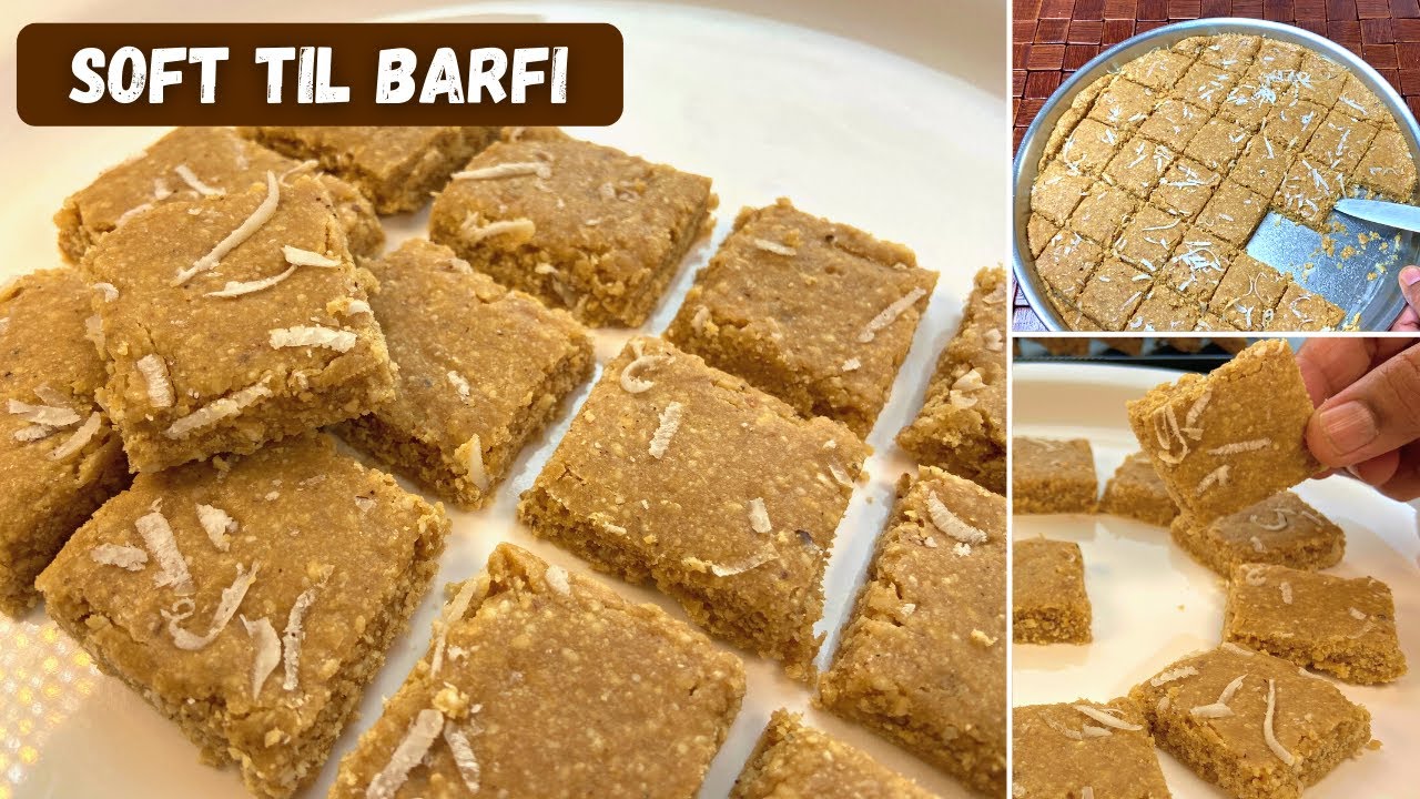 १० मिनिटात बिना पाकाची मऊ तिळाची वडी। tilachi vadi। tilachi barfi। tilgul vadi recipe in marathi|