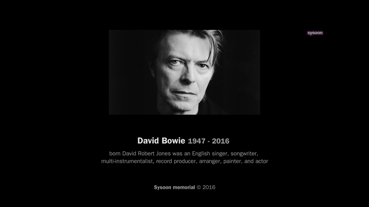 David Bowie (1947 - 2016) memorial - YouTube