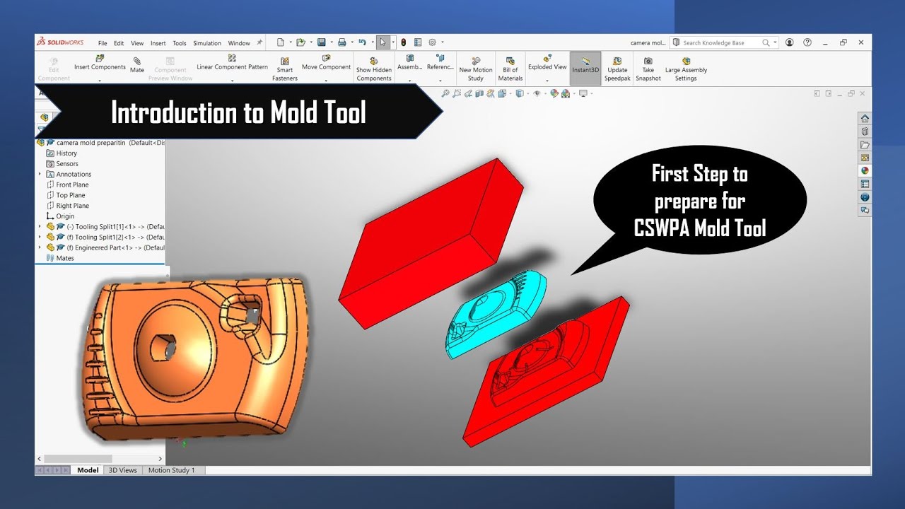 Introduction to Mold tool in Solidworks | First step to CSWPA-Mold Tool ...