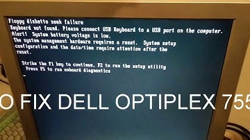 How to fix dell optiplex 755 745 battery voltage low press F1