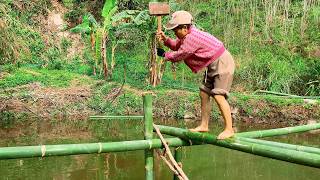 Building a Bamboo Deck Over Water | Part 1: The Difficult Foundation | Simple DailyLife