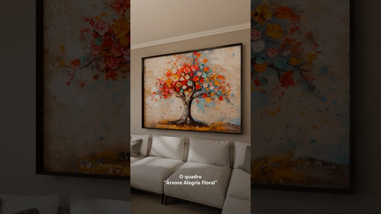 Vídeo de Quadro Árvore Alegria Floral