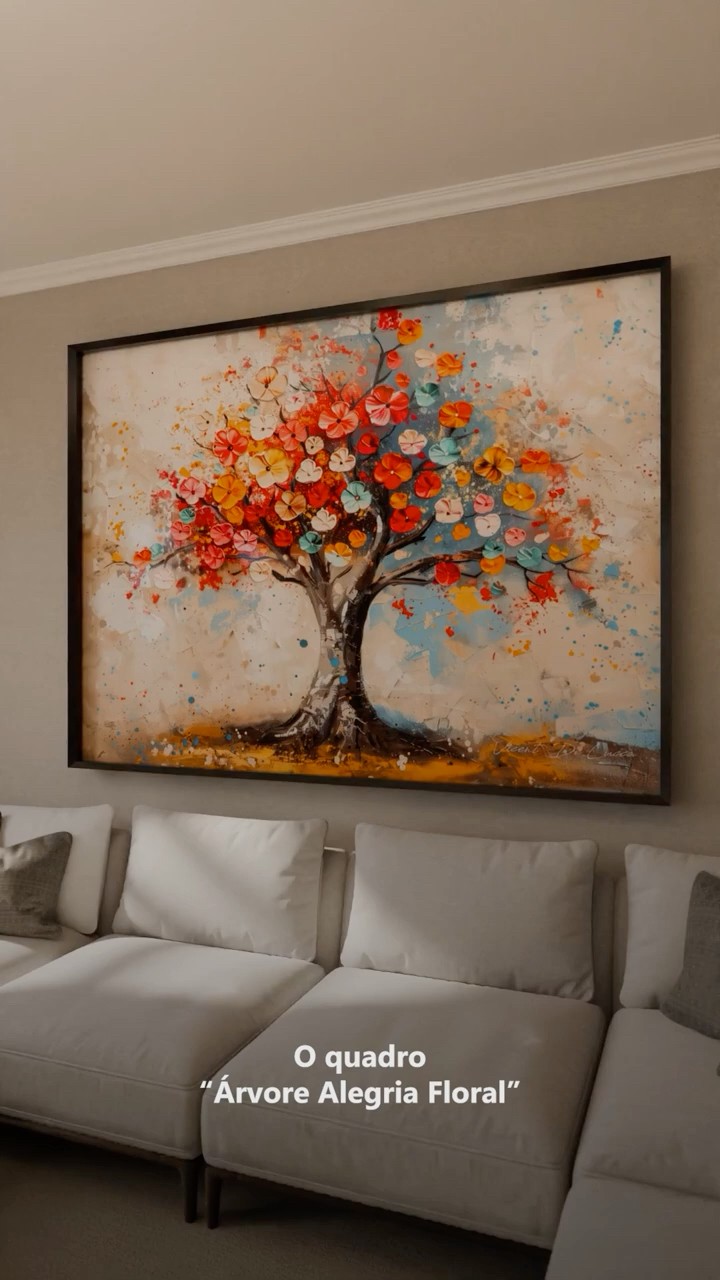 Vídeo de Quadro Árvore Alegria Floral