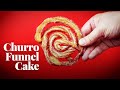 Easiest Churro Funnel Cake with Dulce de Leche