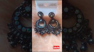 Oxidised Silver Chandbali Earrings | Ethnic Traditional Tasselled Earrings for Women