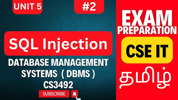 SQL Injection Explained with Example | CS3492 DBMS Unit 5 | Anna University Exam Focus