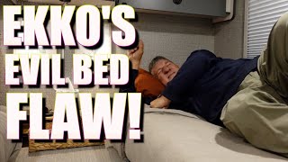 EKKO’S EVIL BED DESIGN FLAW AND OUR $30 TEMPORARY FIX