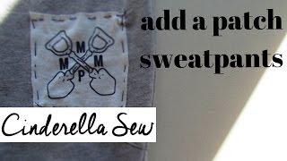 Add a patch to sweatpants - Sew a patch onto pants - Hand sewing patches - Easy DIY Clothing