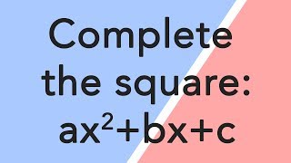 Complete the square with a number in front (leading coefficient)