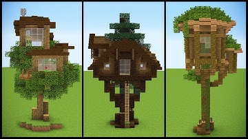 3 Minecraft Starter TREEHOUSE Designs