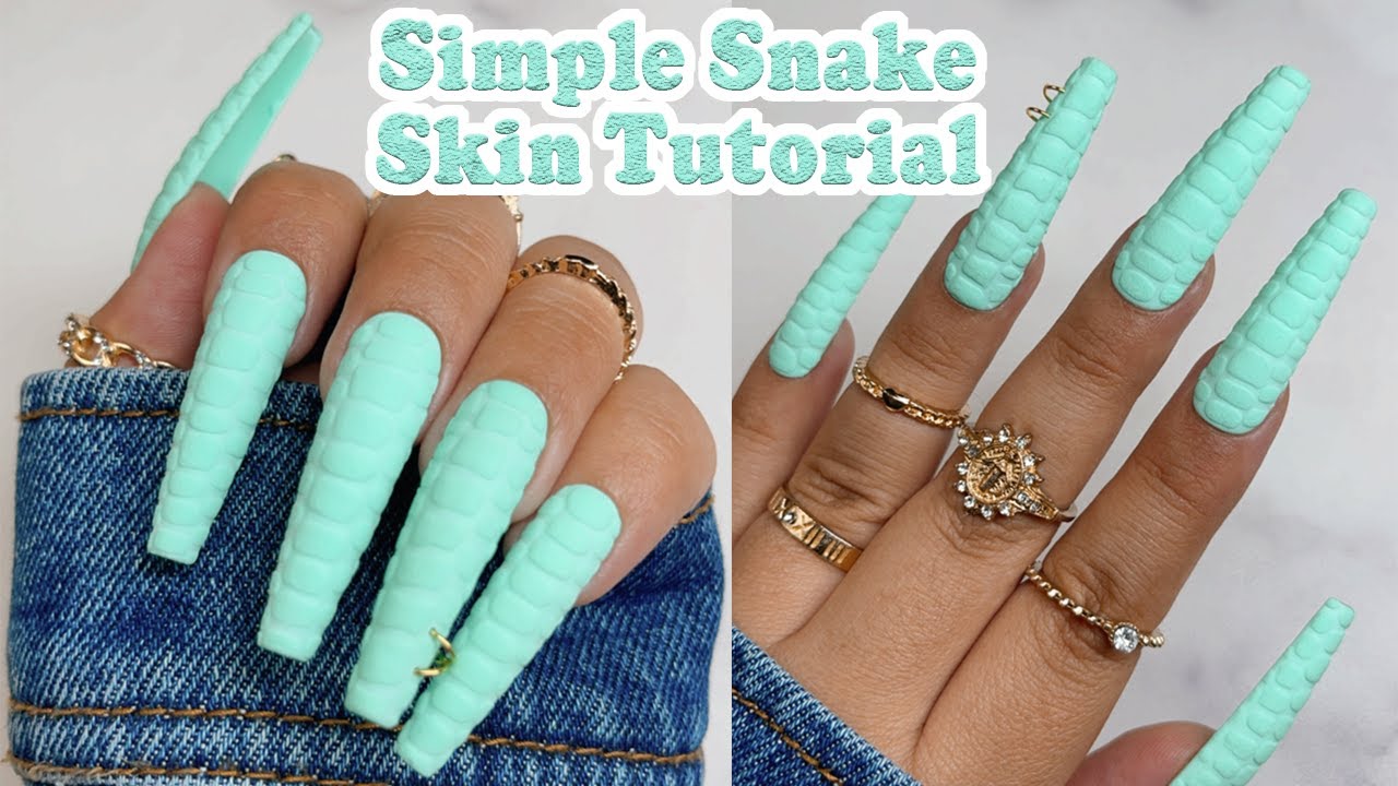 Press On Nails | Nail Design Tutorial | Simple Snake Skin Tutorial