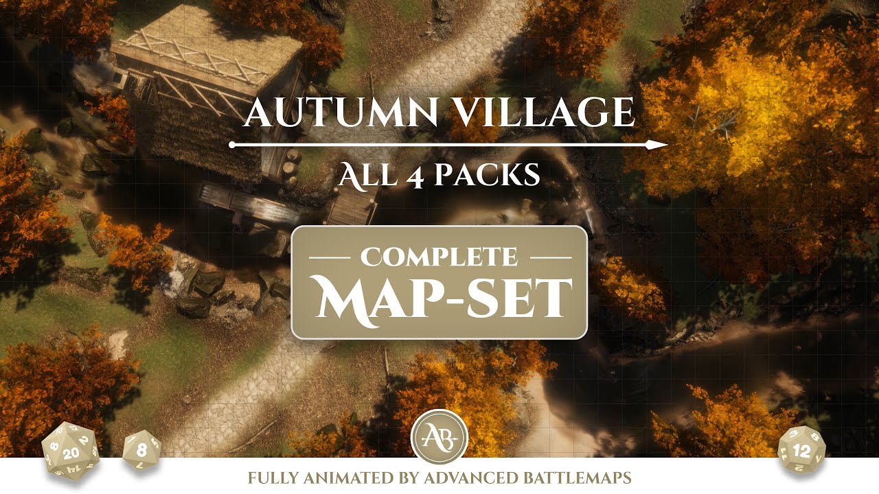 D&D | Pathfinder | Autumn Village - Complete Map-Set | Animated Battle ...