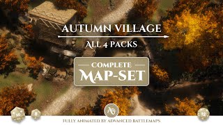 D&D | Pathfinder | Autumn Village - Complete Map-Set | Animated Battle Maps | Virtual Tabletop