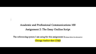 Assignment 2 Academic and Professional Comunications.