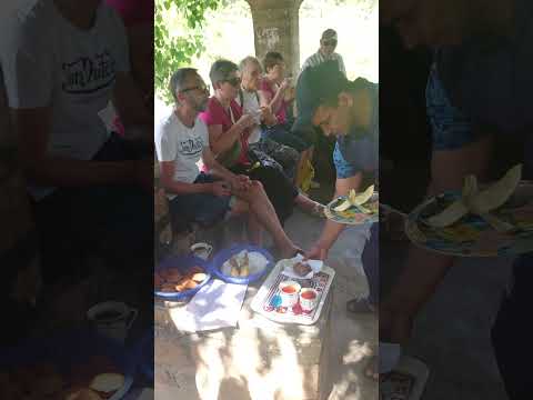 enjoying food and drinks inside of ambalama(අම්බලම)