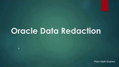 Oracle Data Redaction