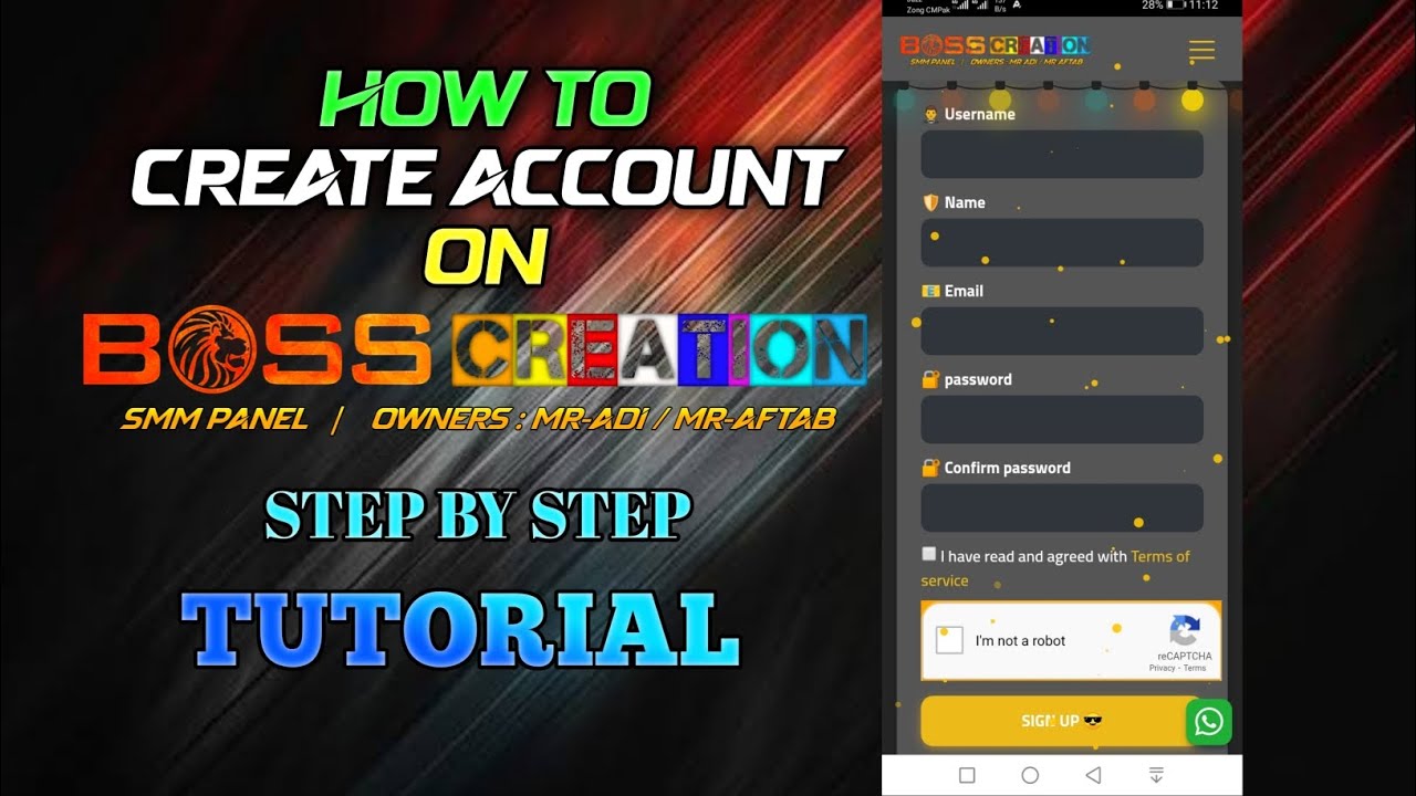 How To || Sign Up || Create Account On || Boss Creation || Smm Panel ...