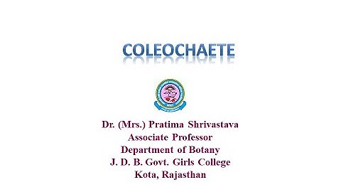 Dr. Pratima Shrivastava, B. Sc. Part I, Paper I, Unit II, Coleochaete