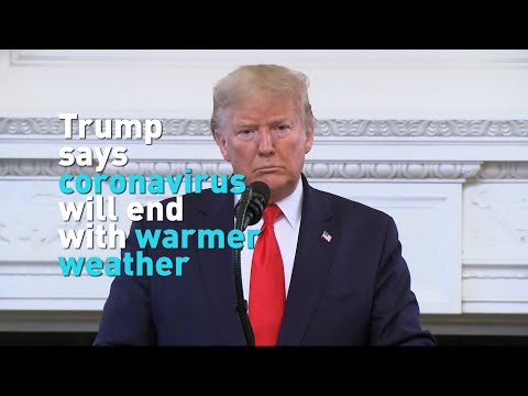U.S. President Trump says people predict an April end to coronavirus