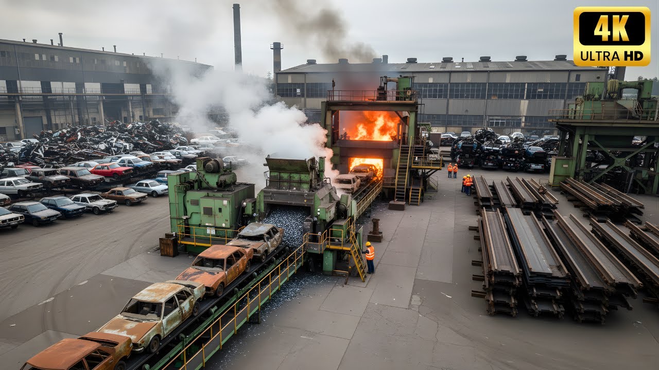 How Thousands of Old Cars Are Recycled Into Railway Tracks Every Year