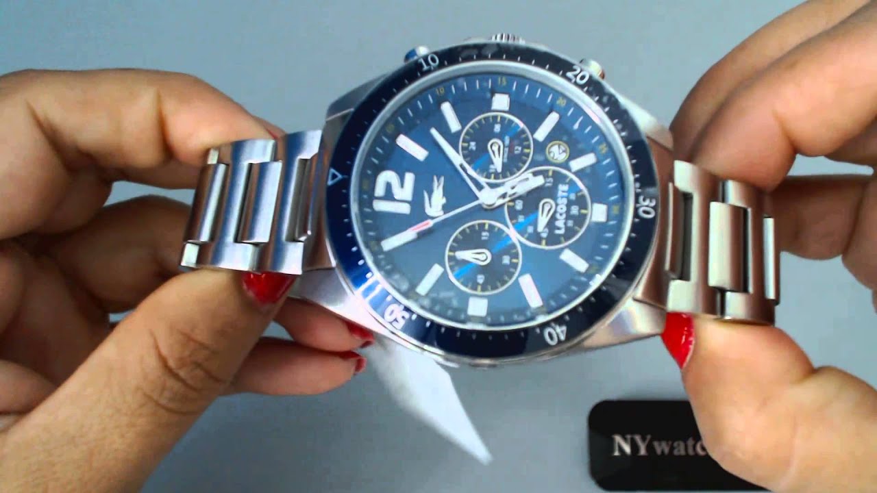 Men's Lacoste Seattle Chronograph Blue Dial Watch 2010641 - YouTube