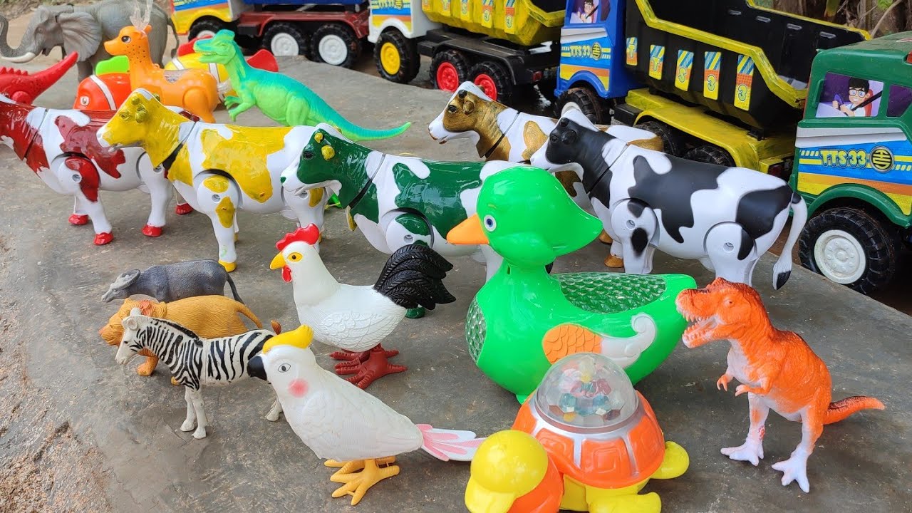🔴Widih Truk oleng angkut induk sapi warna warni lucu gajah kingkong ayam LatoLato kodok dinosaurus