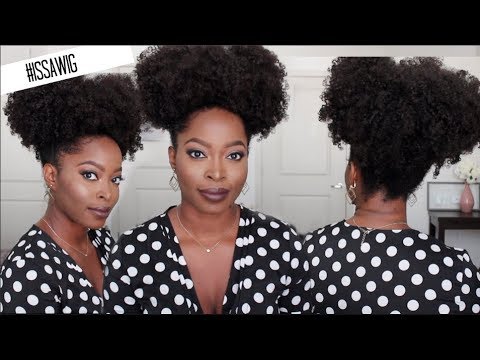 My Natural Hair is Too Short!! | How to Do a High Puff with a Natural Looking Wig: Type 4