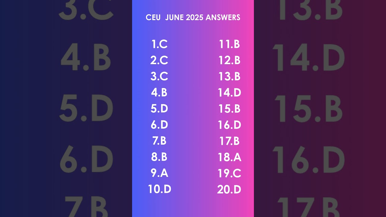 CEU JUNE 2025 ANSWERS 