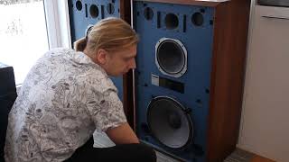 Unwrapping, unboxing my JBL 4343B, inspecting bass driver