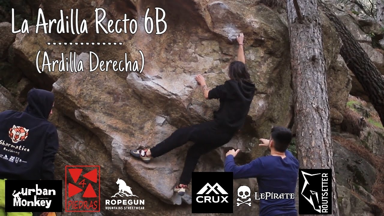 La Ardilla Recto 6B | La Pedriza Boulder | Sector Laboratorio Central