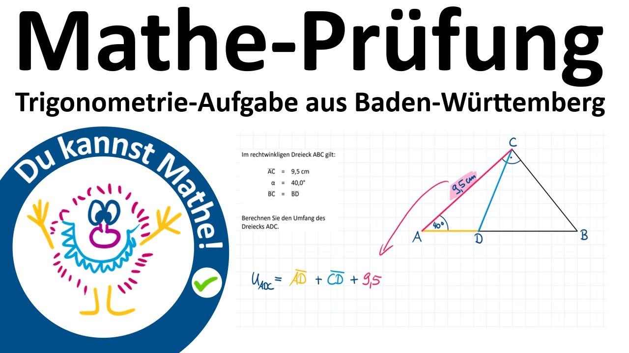 Original-Trigonometrie-Aufgabe der Abschlussprüfung aus Baden