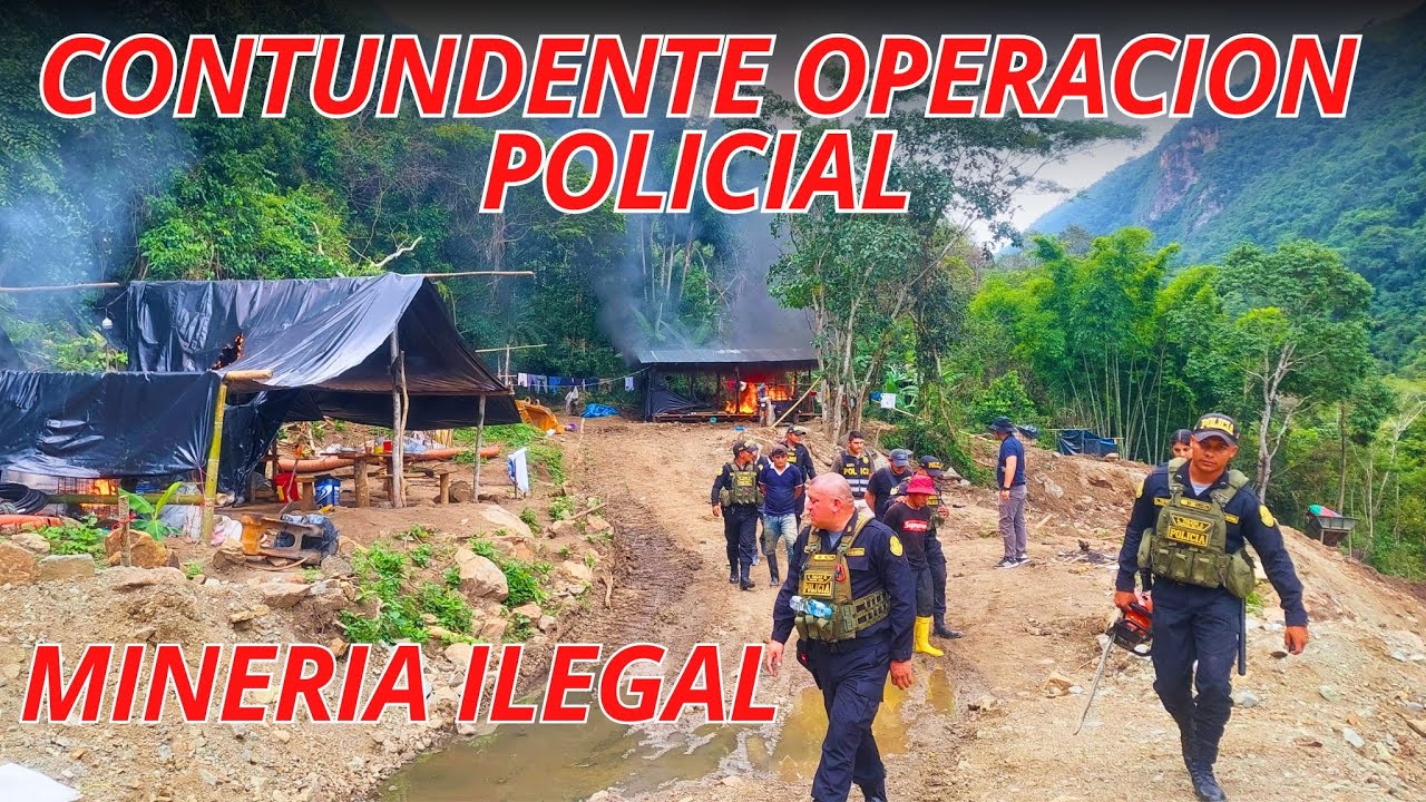 OPERACION CONTUNDENTE, contra la MINERIA ILEGAL, campamento QUEMADO en la FRONTERA, con ECUADOR