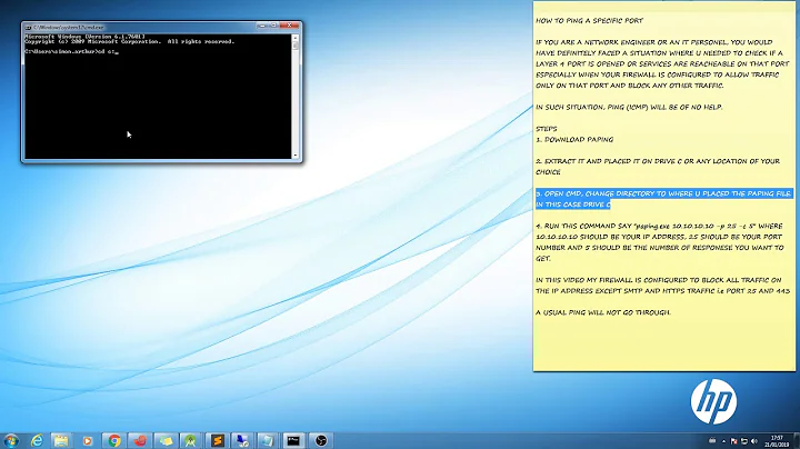 HOW TO PING THROUGH A SPECIFIC PORT