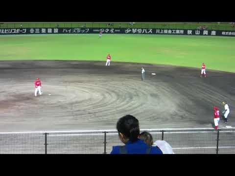 江越応援歌＋島田海吏の足（四球で盗塁にはならず）　＠丸亀　20180728