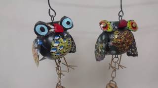 ブリキ丸フクロウベル　 ふくろう/雑貨/アジアン雑貨/バリ雑貨/ブリキ/インドネシア