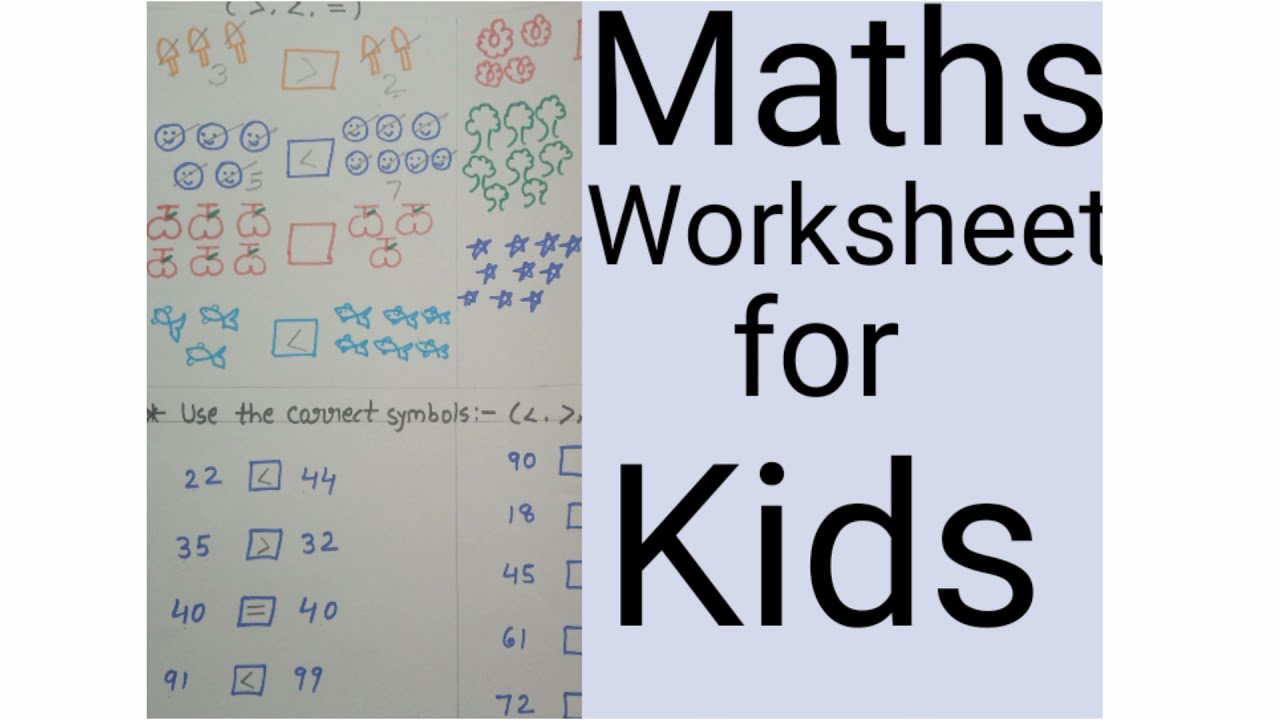 maths worksheet for kids ll lkg ukg youtube