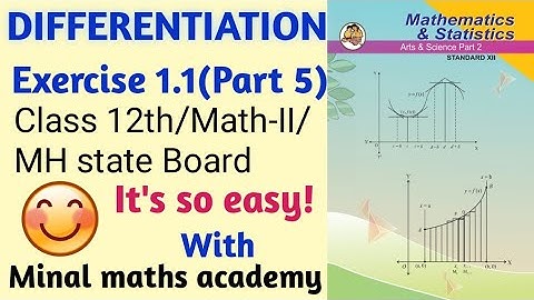 Differentiation-Exercise 1.1(Part 5) Class 12th Maths MH.STATE Board new Syllabus