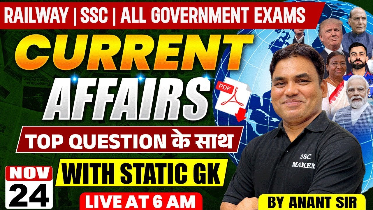 24 November Current Affairs 2025 || Today Current Affairs Important ...