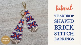 Brick Stitch Teardrop Earring Tutorial Beginner Beading Tutorial